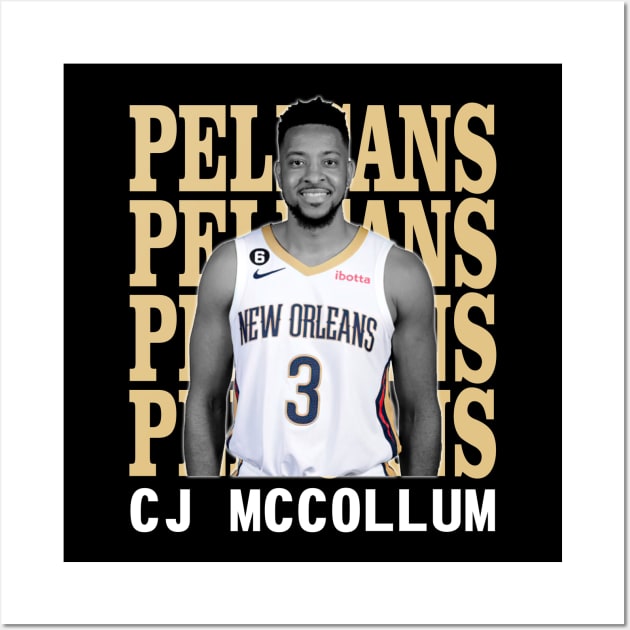 New Orleans Pelicans CJ McCollum 3 Wall Art by Thejockandnerd